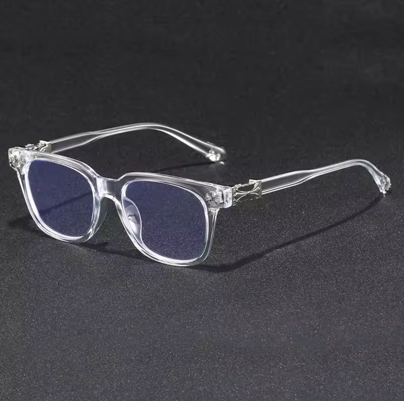 2026 New Oversized Frame Blue Light Blocking Glasses with Rhinestone Decor Anti Radiation Computer Eyeglasses F114