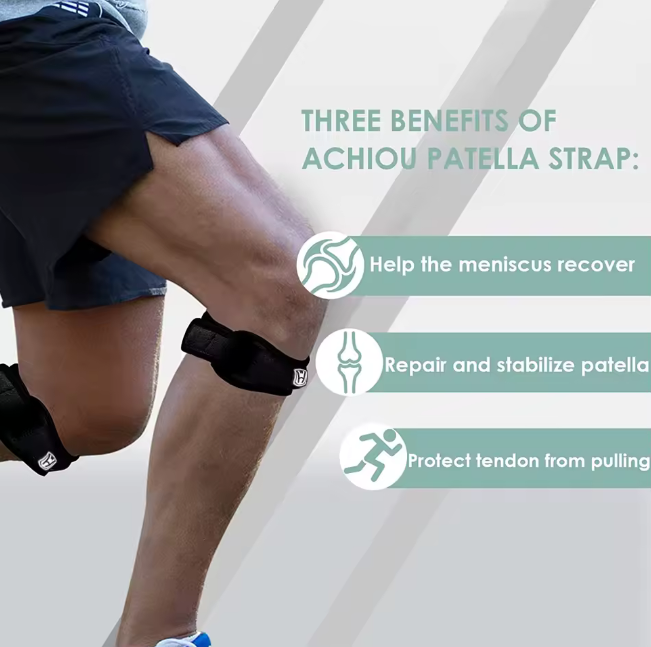 WorthWhile Sports Patella Brace Adjustable Strap EVA Kneepads Knee Support Pad Protective Gear Basketball Volleyball Protector