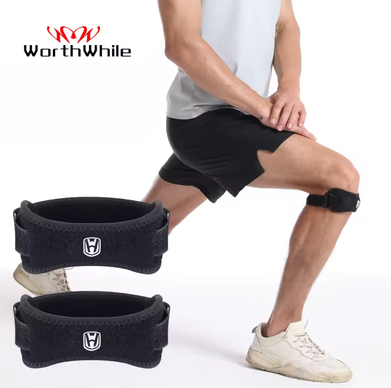 WorthWhile Sports Patella Brace Adjustable Strap EVA Kneepads Knee Support Pad Protective Gear Basketball Volleyball Protector