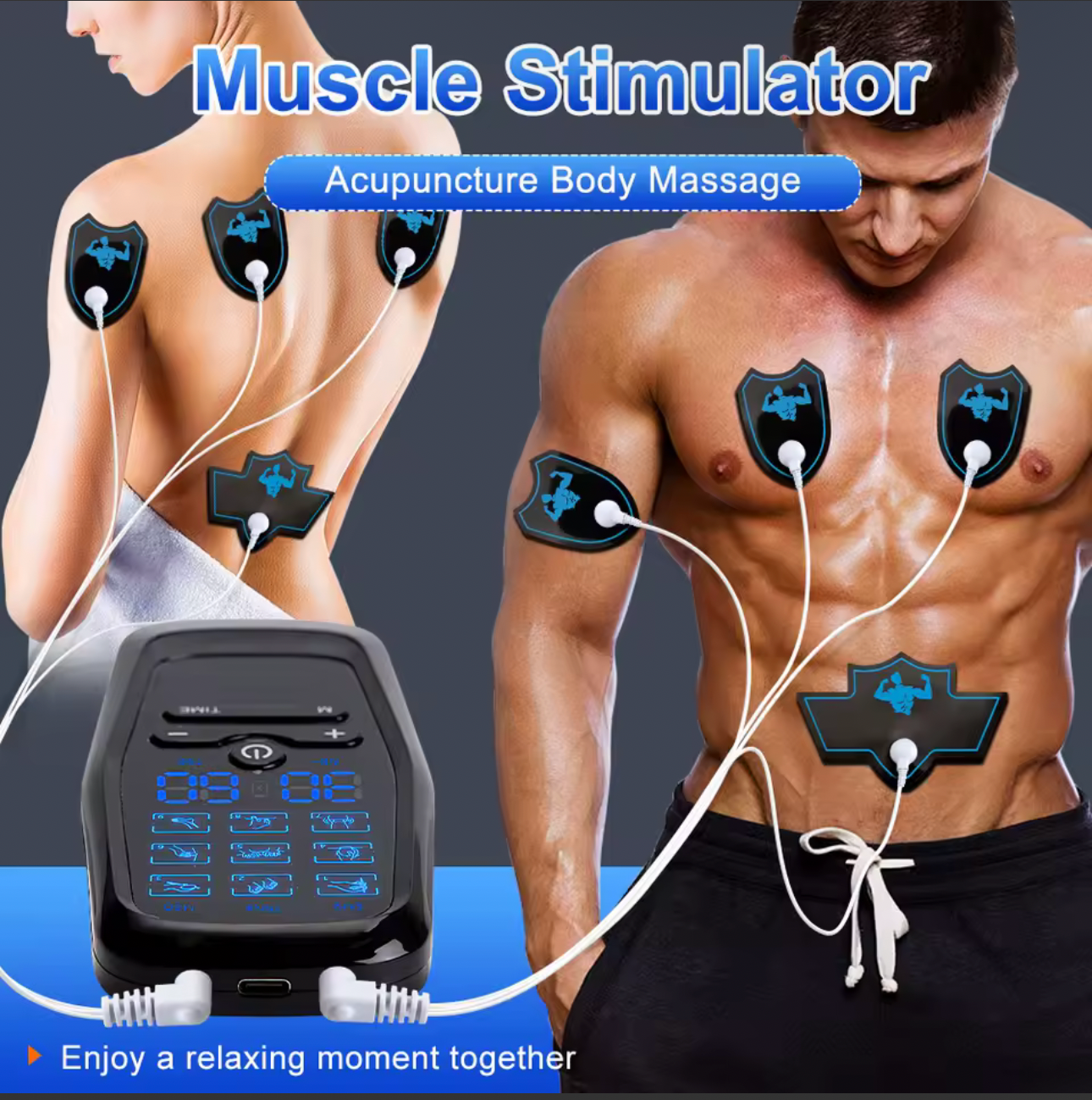 Physiotherapy Tens Muscle Stimulator Electric Ems Acupuncture Body Massage Digital Therapy Slimming Machine Electro Stimulator