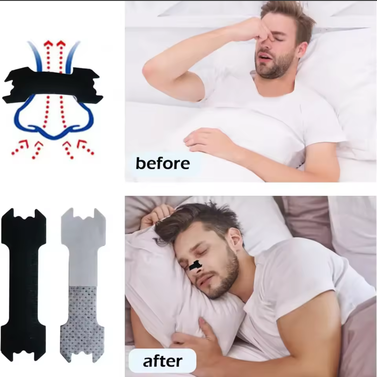 30/90/150PCS Enhanced Adhesion Sports Nasal Strips Breathable Comfortable Design Sleep Aid Non-Invasive Anti Snoring Nose Patch