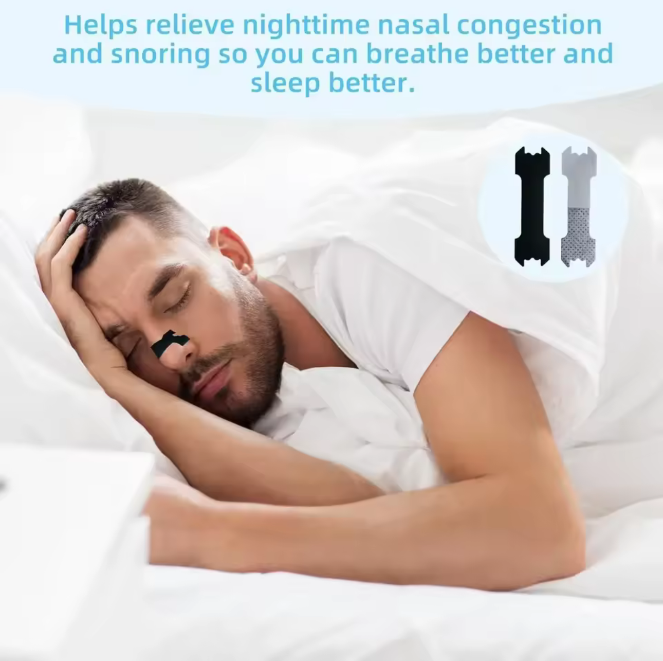 30/90/150PCS Enhanced Adhesion Sports Nasal Strips Breathable Comfortable Design Sleep Aid Non-Invasive Anti Snoring Nose Patch