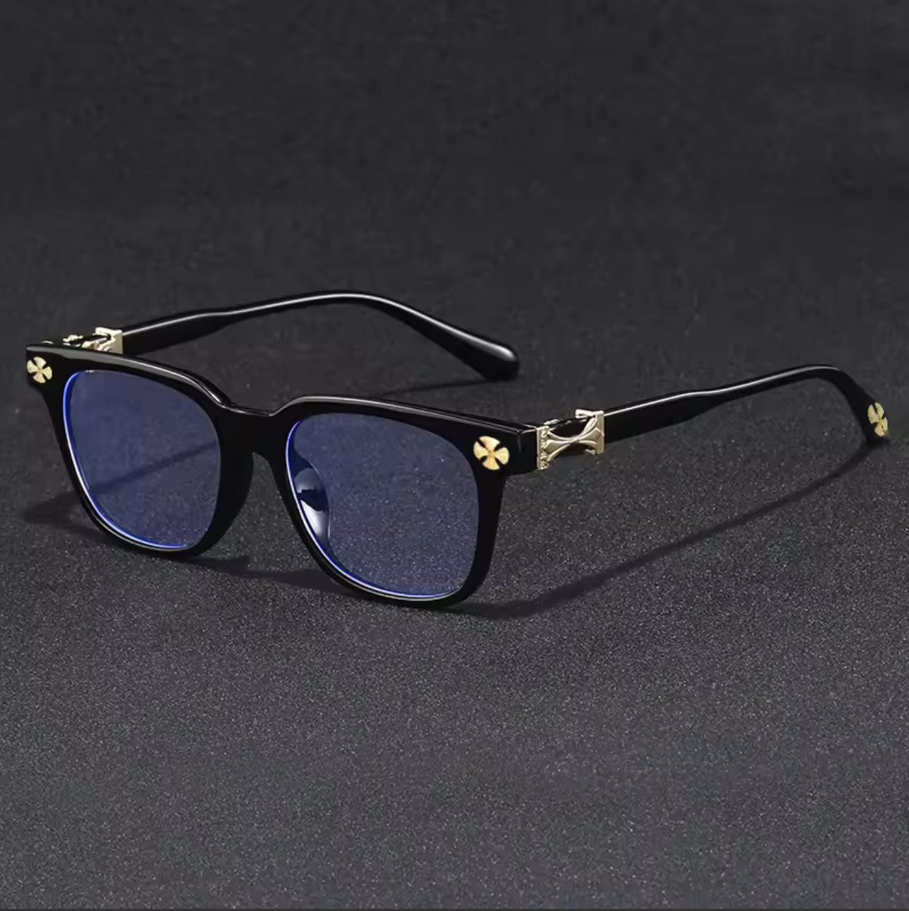 2026 New Oversized Frame Blue Light Blocking Glasses with Rhinestone Decor Anti Radiation Computer Eyeglasses F114