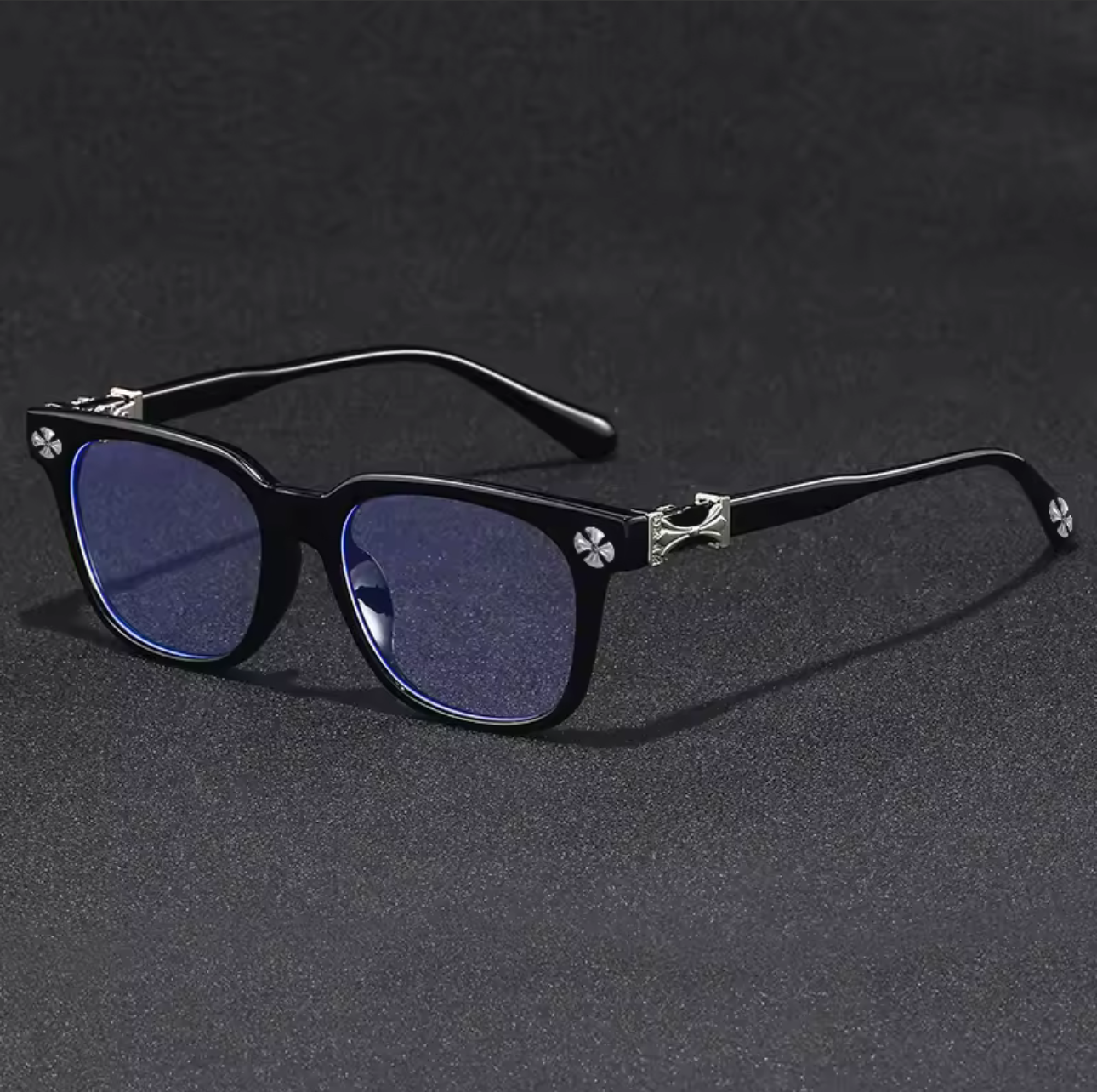 2026 New Oversized Frame Blue Light Blocking Glasses with Rhinestone Decor Anti Radiation Computer Eyeglasses F114