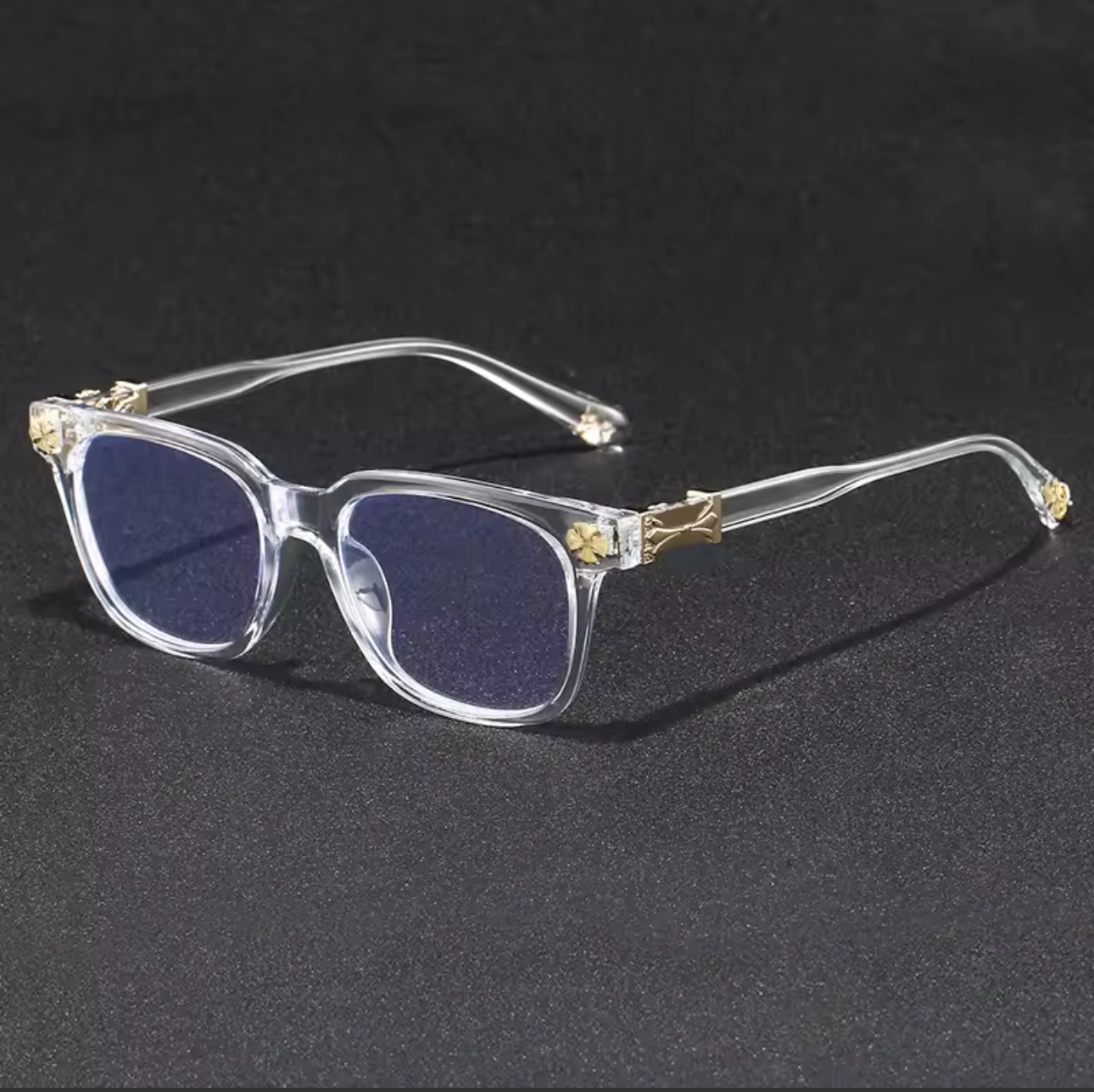 2026 New Oversized Frame Blue Light Blocking Glasses with Rhinestone Decor Anti Radiation Computer Eyeglasses F114